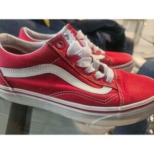 Vans 721356 Old Skool RACING RED/TRUE WHITE Women Size 6